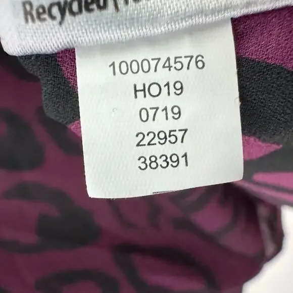 JM Collection Women’s Size Large Purple Black Animal Leopard Print Blouse - Picture 6 of 7